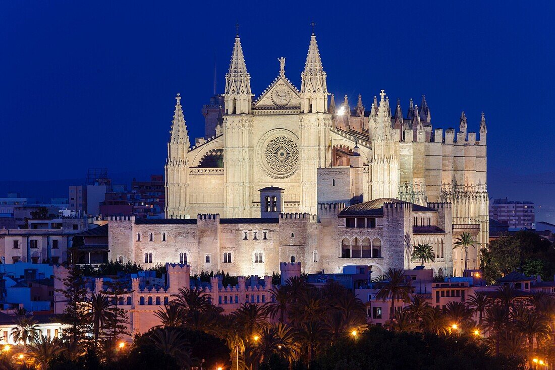 Mallorca Cathedral, XIII Century, Historic-Artistic Monument, Palma, Mallorca, Balearic Islands, Spain, europe.