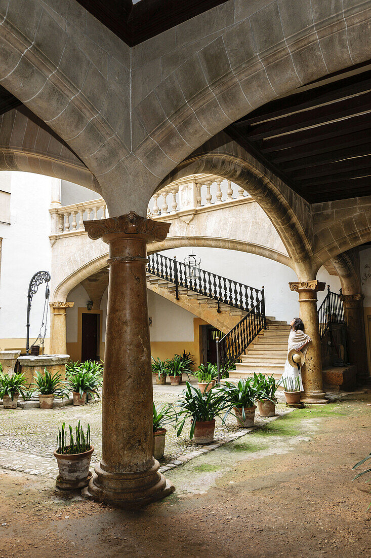 Palast von Can Oleza, erbaut von der Familie Descós im fünfzehnten Jahrhundert, Kunsthistorisches Denkmal, Palma, Mallorca, Balearen, spanien, europa