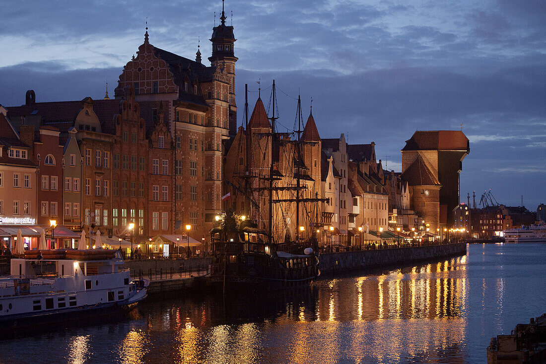 Gdansk-Old Town. The medieval port crane, called Zuraw over Motlawa river.