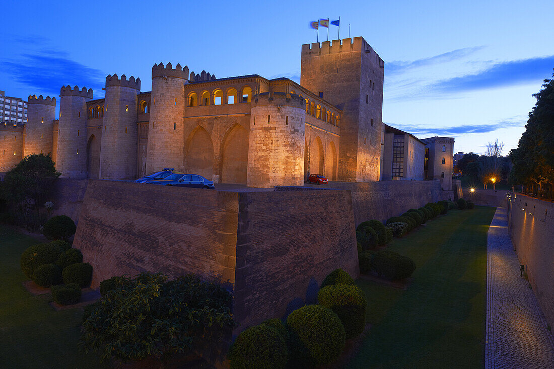 Zaragoza, Aljaferia Palace. Cortes de Aragón autonomous parliament, Saragossa, Aragon, Spain.