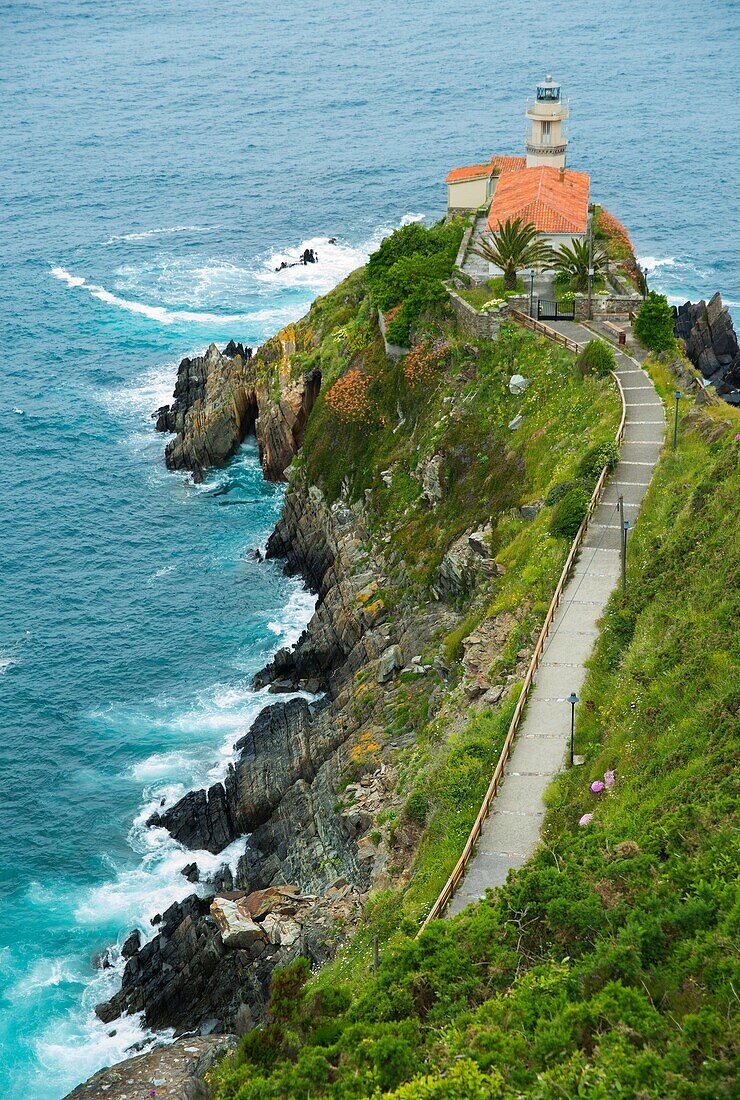 Cudillero Lighthouse. Asturias. Spain. Europe.