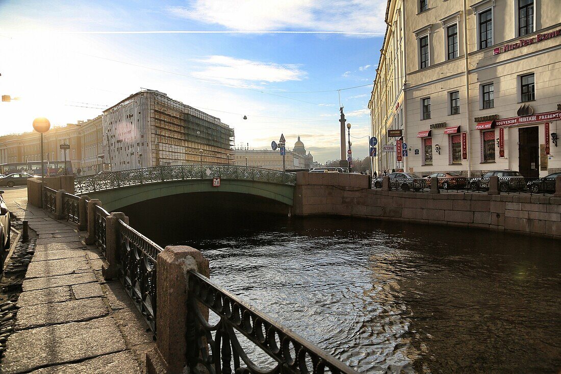 Bridge over the channel in Saint Petersburg, Russian Federation