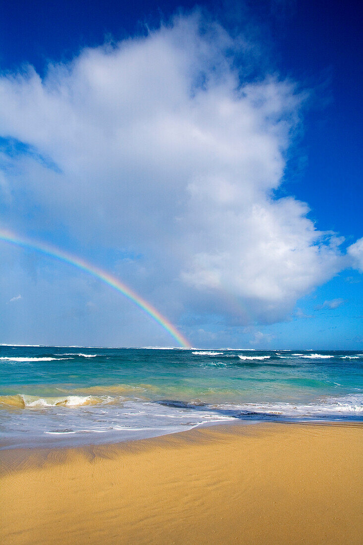 'Rainbow at Baldwin Beach; Maui, Hawaii, United States of America'
