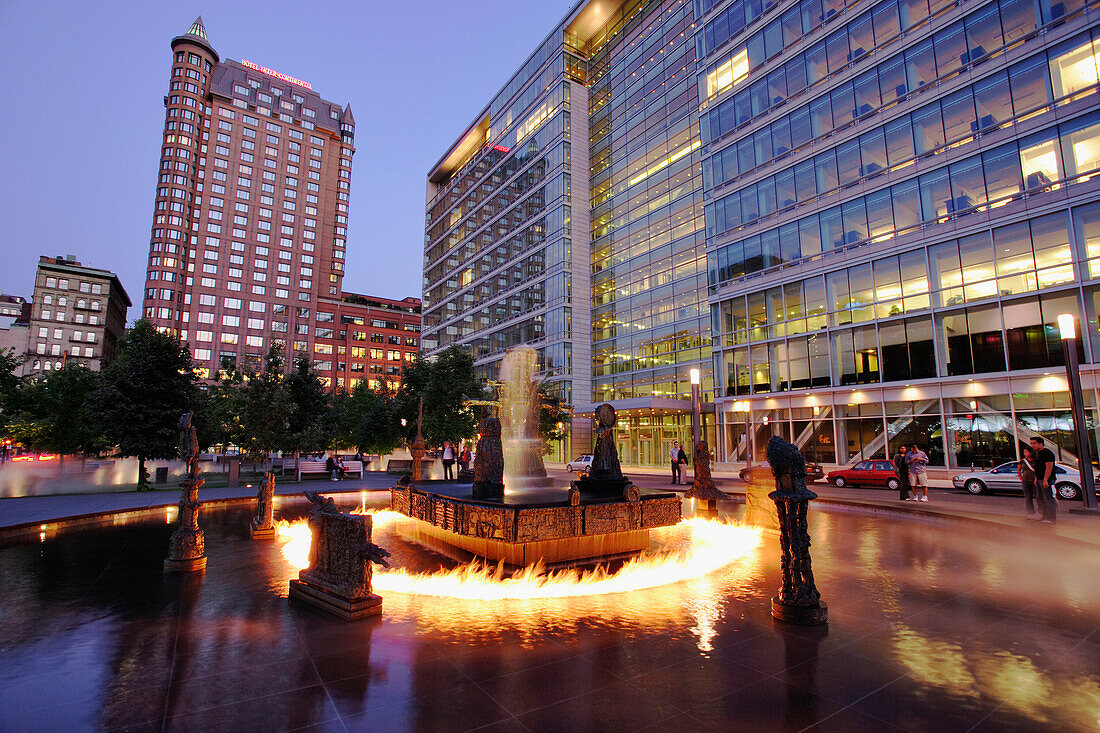 The Joust Sculpture-Fountain, Place Jean-Paul Riopelle, Montreal, Quebec