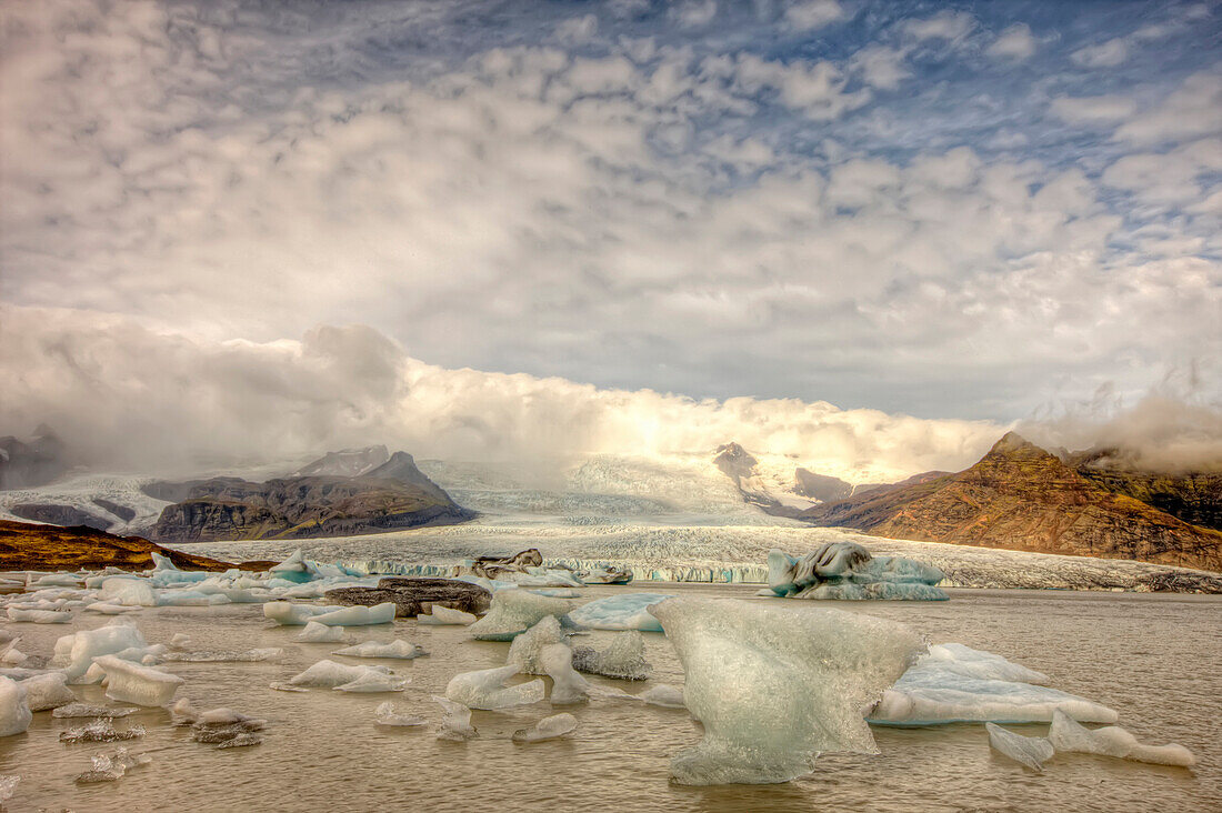 Melting Icebergs In The Glacial Lagoon, Jokulsarlon, Iceland