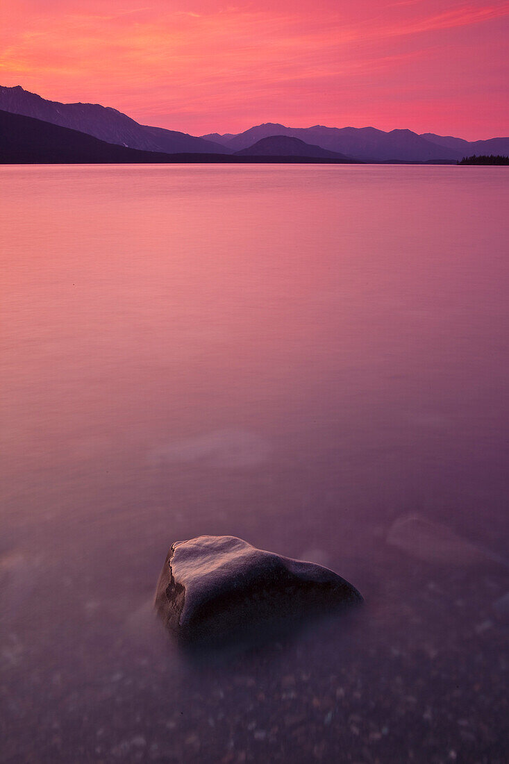 Sunset Over Atlin Lake In Atlin Provincial Park, British Columbia.