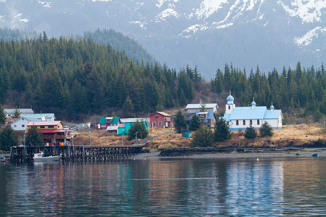 View Of The Native Village Of Tatitlek, Prince William Sound, Southcentral Alaska, Spring