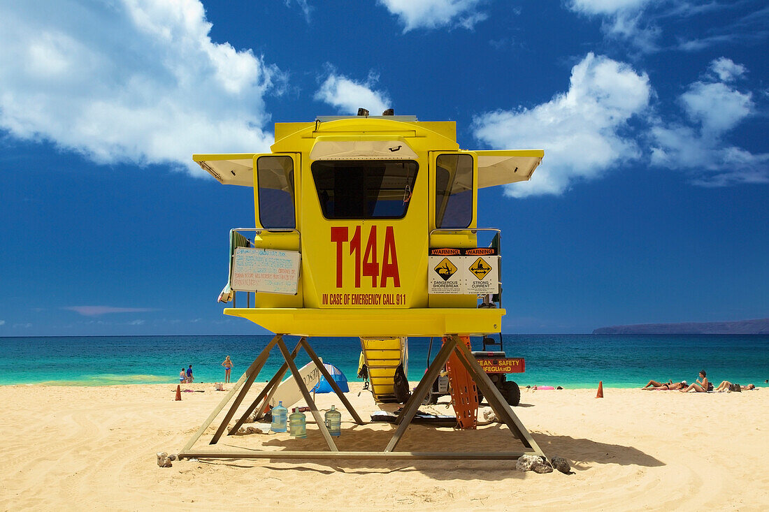 'Lifeguard shelter on the beach; Hawaii, United States of America'