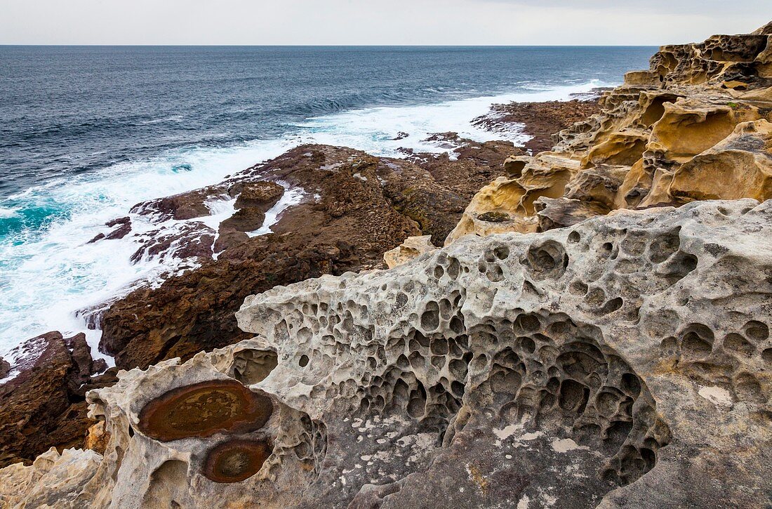 Jaizkibel, Geological formations, Cantabrian Sea, Gipuzkoa, Basque Country, Spain, Europe.