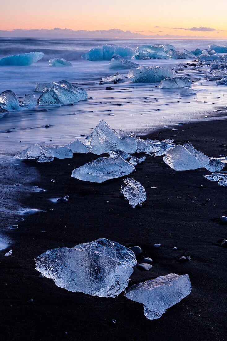 Jokulsarlon beach, Southern Iceland, Iceland, Europe