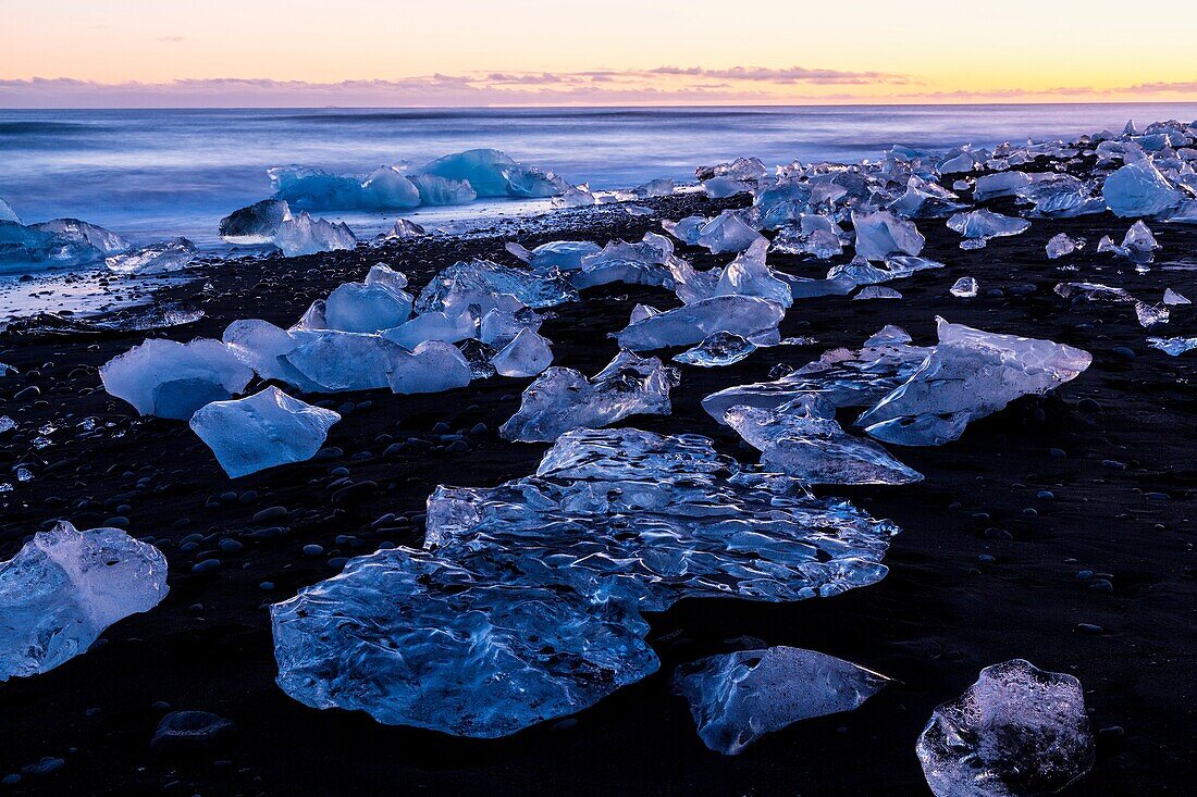 Jokulsarlon beach, Southern Iceland, Iceland, Europe