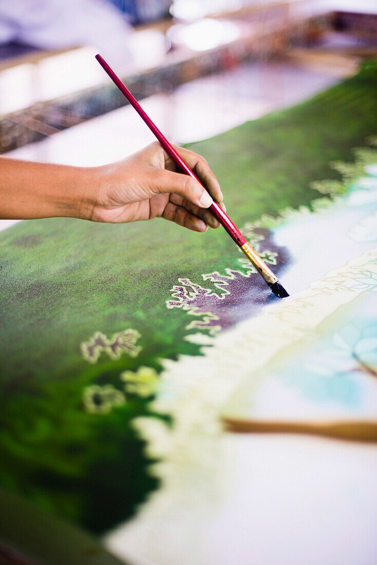 Batik painting near Anuradhapura, Central Province, Sri Lanka, Asia