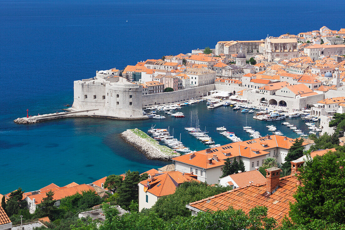 St. John Fort, Old harbour and Old Town, UNESCO World Heritage Site, Dubrovnik, Dalmatia, Croatia, Europe