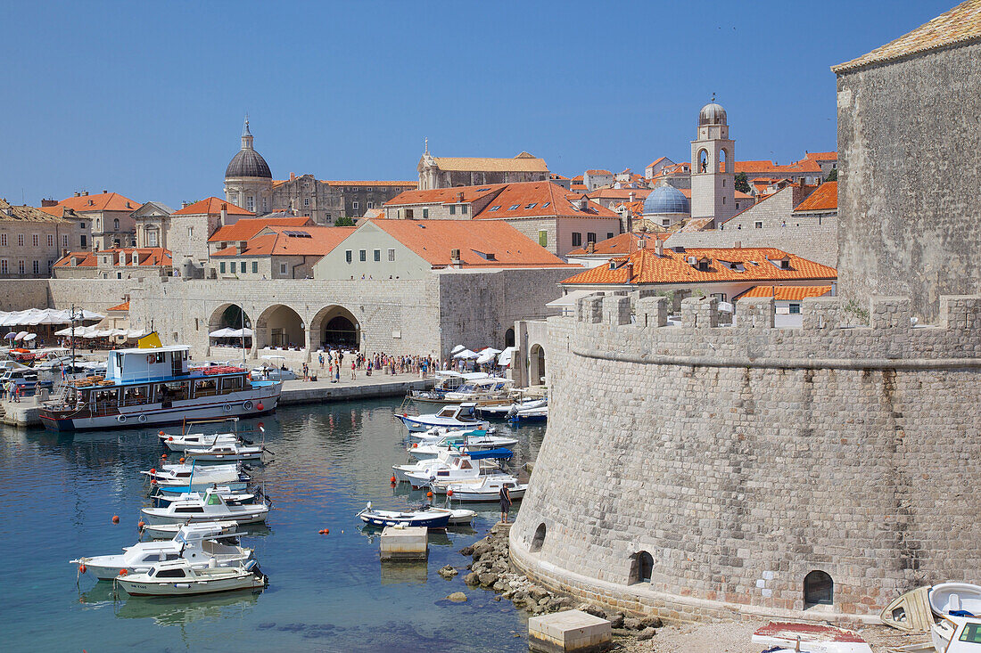 Harbour. Old Town, UNESCO World Heritage Site, Dubrovnik, Dalmatia, Croatia, Europe