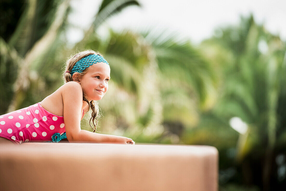 Caucasian girl relaxing outdoors, Sayulita, Nayarit, Mexico