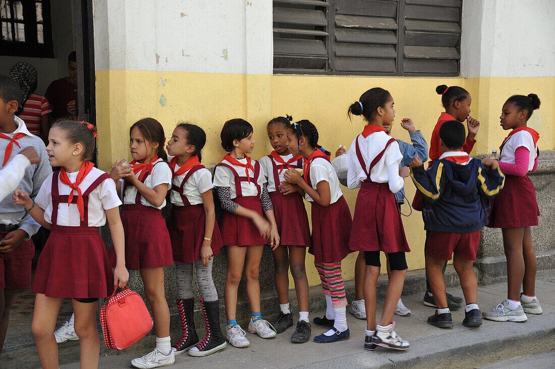 Pupils in uniforms, Havana, Cuba, Caribbean