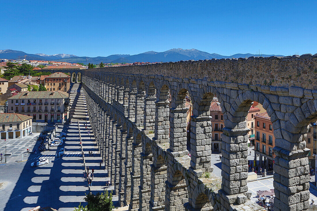 Spain, Castilla Leon Community, Segovia City, (W.H.), the Roman aquaduct