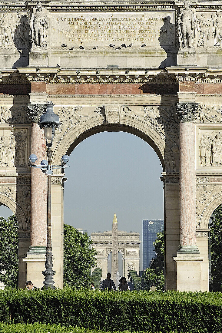 France, Paris, 1st district, Garden of the Tuileries, the Arc de Triomphe of the Carrousel