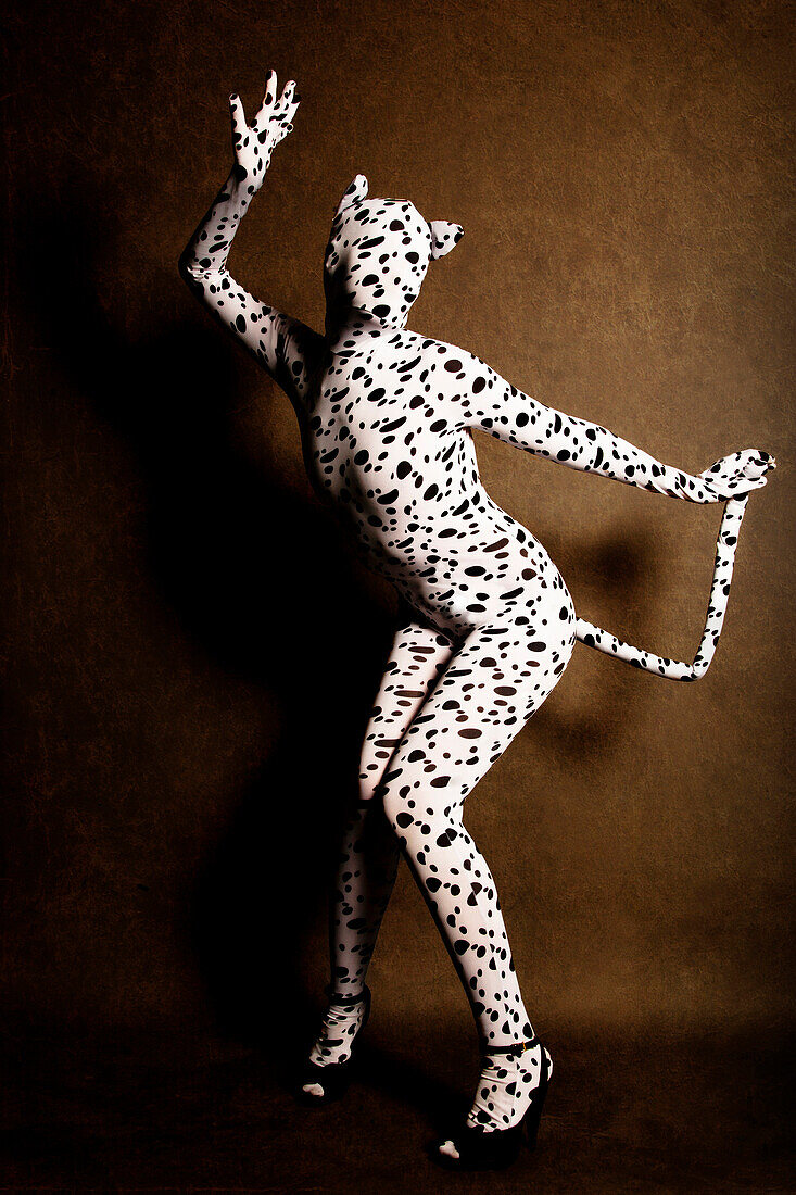Woman in catsuit