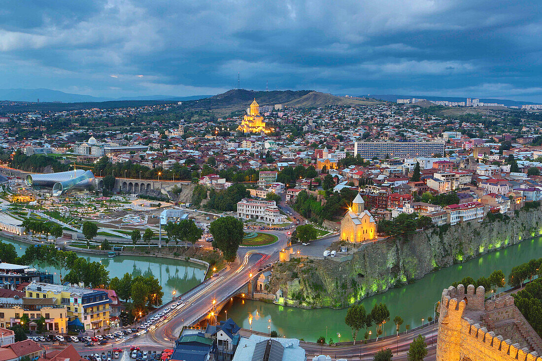 Georgia, Tbilisi City, Panorama from Narikala Castle