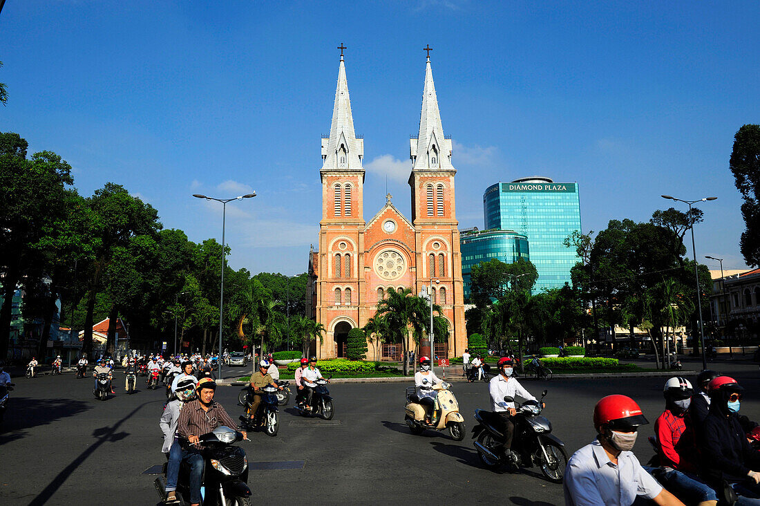 Notre Dame cathedral  in central  Ho Chi Minh City, Vietnam, South East Asia, Asia