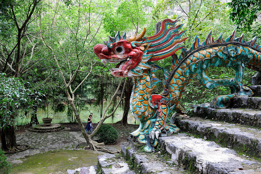 Chinese style dragon statue in the Ninh Binh area near Tam Coc, Vietnam, South East Asia, Asia