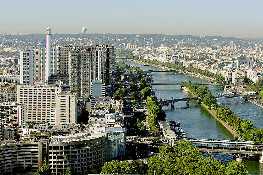 'France, Paris, 15th district, District '' Forehead(Front) of the Seine, Beaugrenelle '' (Seen since the 1st floor of the ''Eiffel Tower'')'