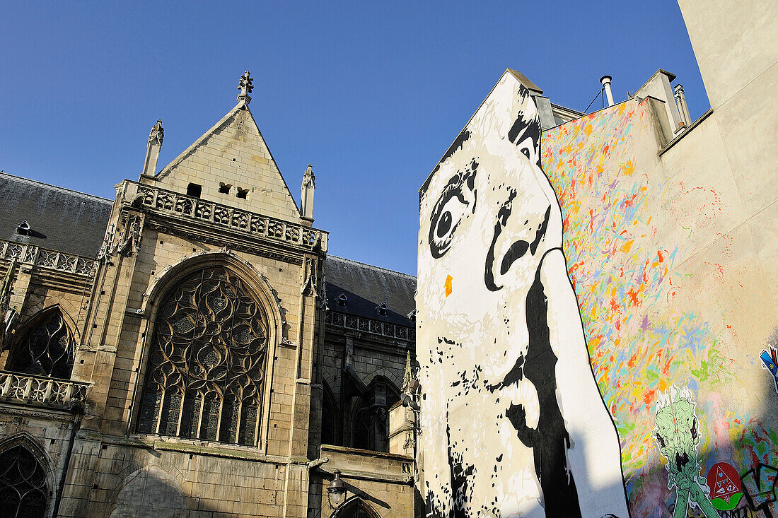 'France, Paris, 4th district, District ''Beaubourg'', Place ''Igor Stravinsky'', Mural painting, in the Stencil and Spray can (Creation: ''François Perroy'' alias '' Jef Aérosol '', June, 2011)'