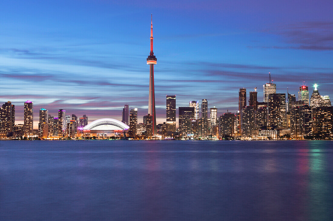 'City Skyline At Night; Toronto, Ontario, Canada'