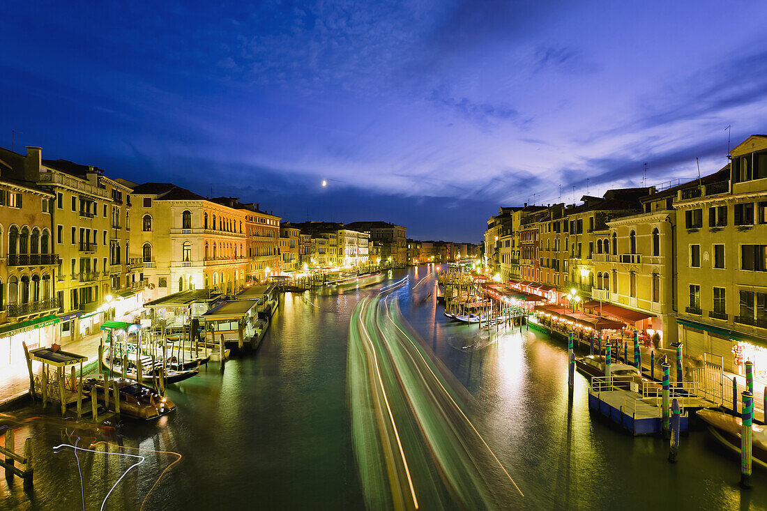 'Grand Canal From Rialto Bridge At Dusk; Venice, Italy'