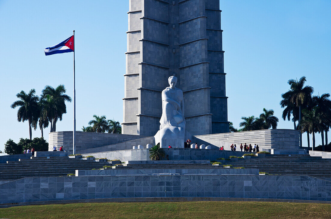 'A Group Of People At The Base Of Memorial Jose Marti Monument In Plaza De La Revolucion; Havana, Artemisa, Cuba'