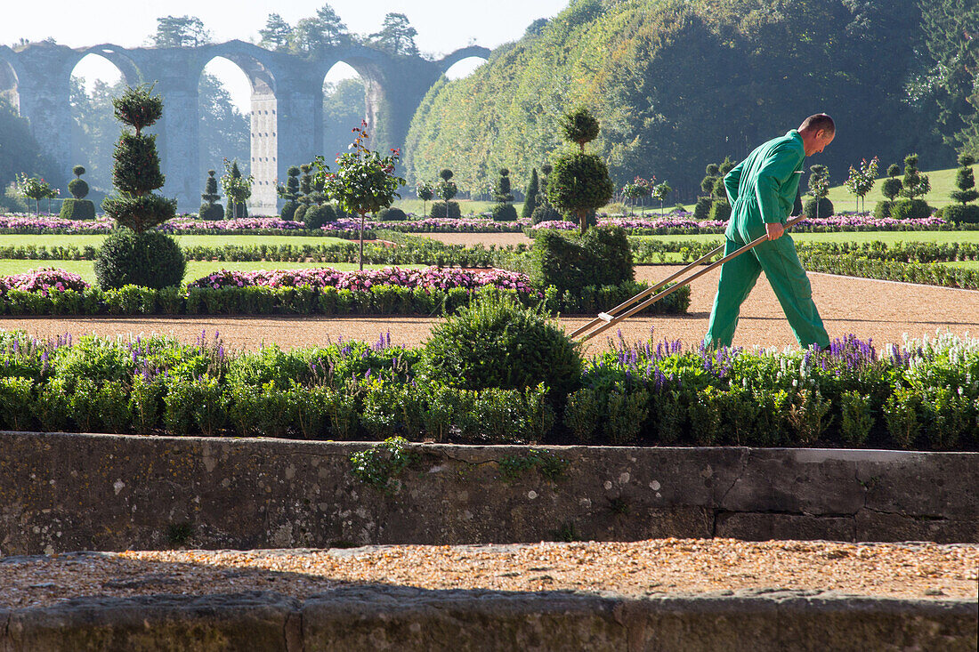 French garden created from designs by andre le notre, gardener to king louis xiv, chateau de maintenon