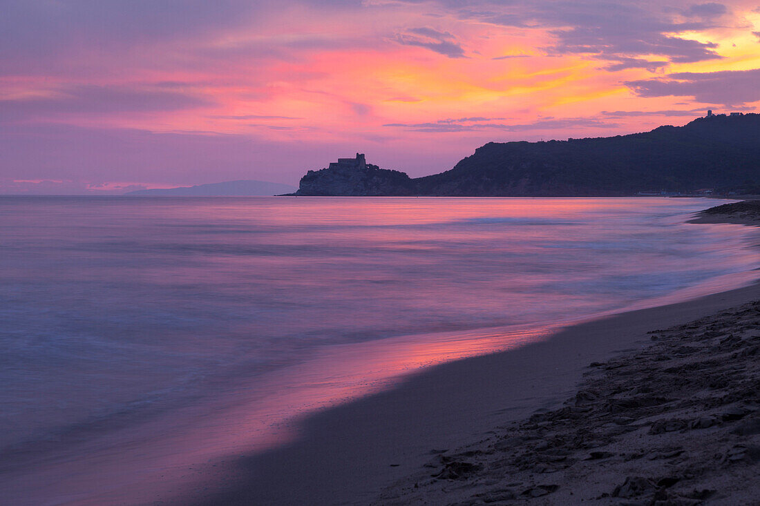 Castiglione della Pescaia, Roccamare Beach at sunset, Grosseto, Tuscany, Italy, Europe