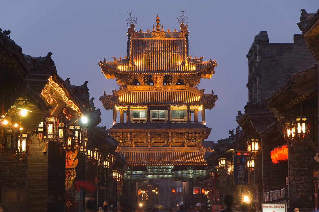 Historic city watch tower, Pingyao, UNESCO World Heritage Site, Shanxi Province, China, Asia