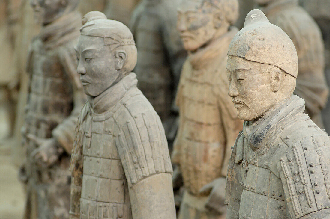Terracotta Army, guarded the first Emperor of China, Qin Shi Huangdi's tomb, Xian, Lintong, Shaanxi, China, Asia