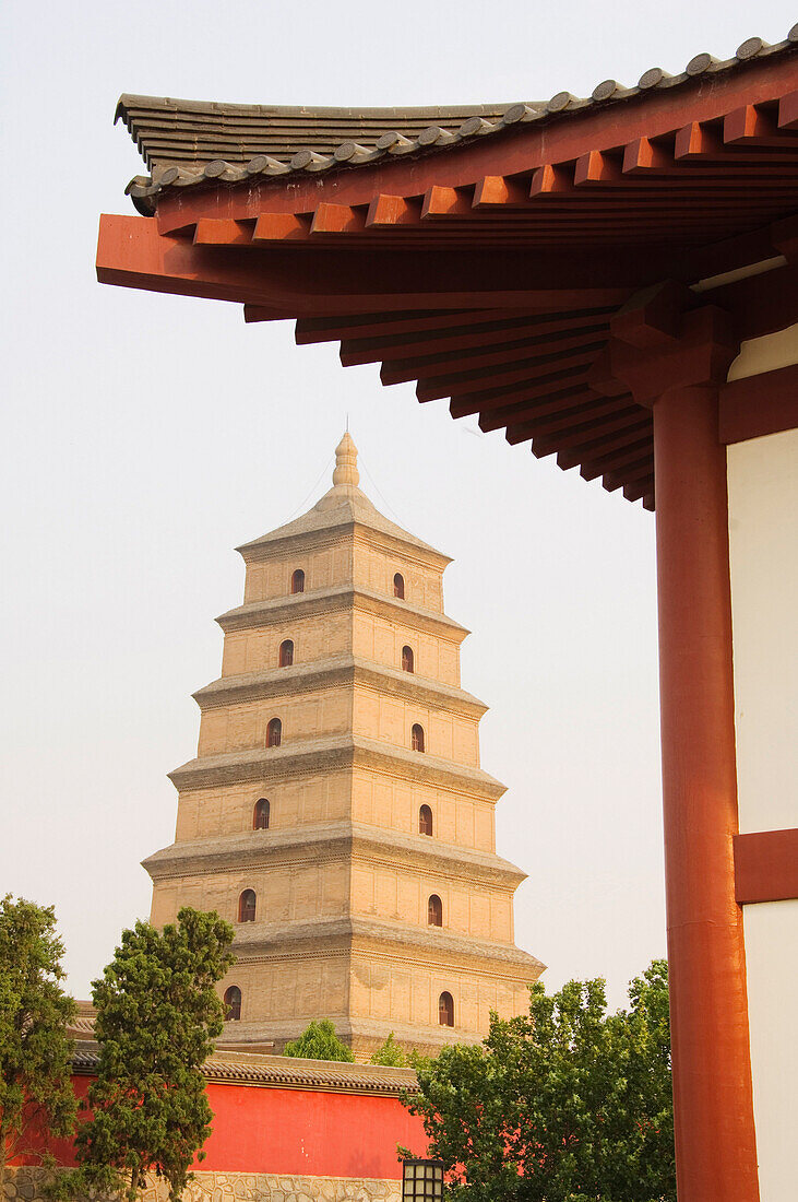 Big Goose Pagoda, Tang Dynasty, built in 652 by Emperor Gaozong, Xian City, Shaanxi Province, China, Asia