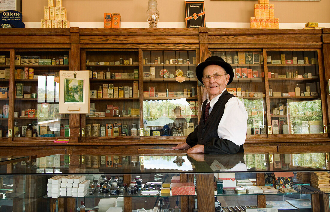 Man In An Old Fashioned Pharmacy
