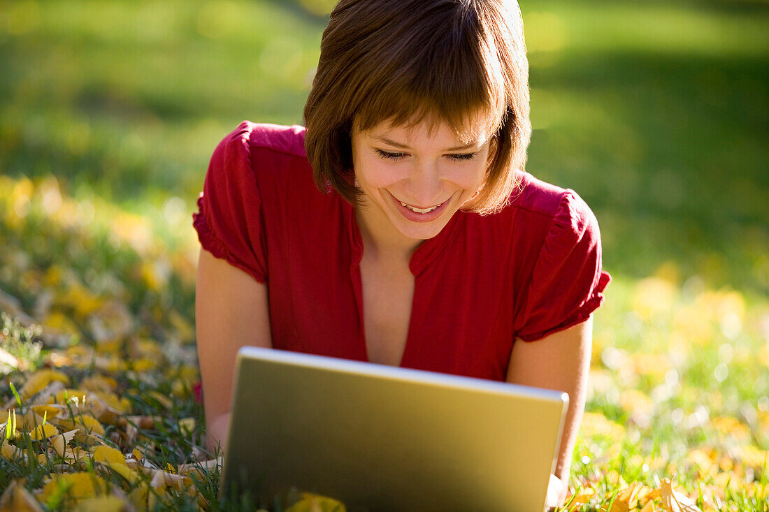 Female Working On A Laptop