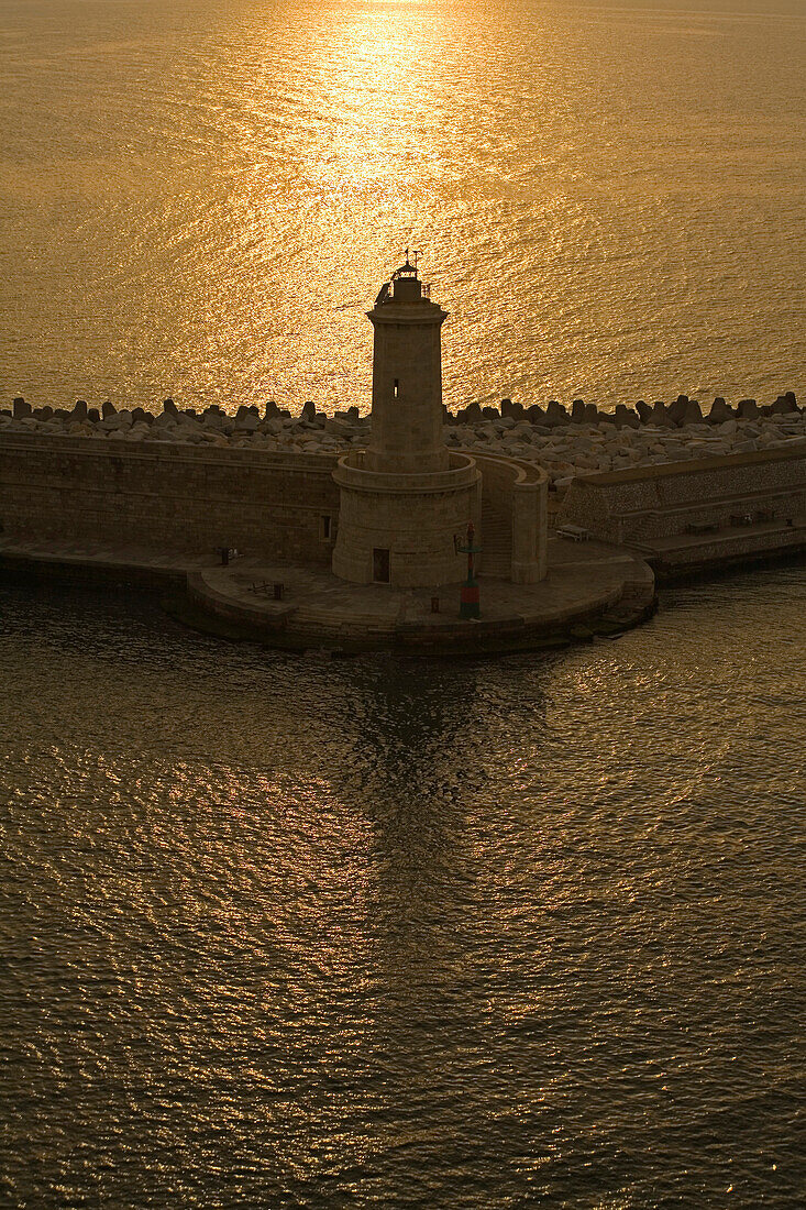 Breakwater Lighthouse, Port Of Livorno, Tuscany, Italy