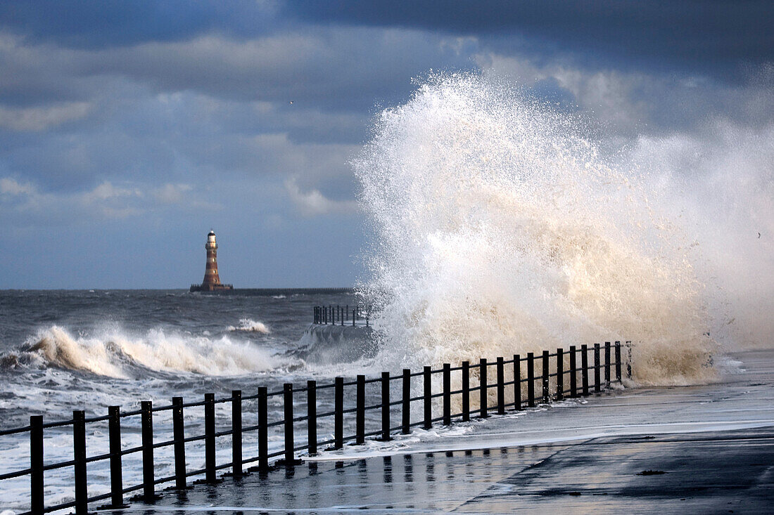 Waves Crashing, Sunderland, Tyne And Wear, England