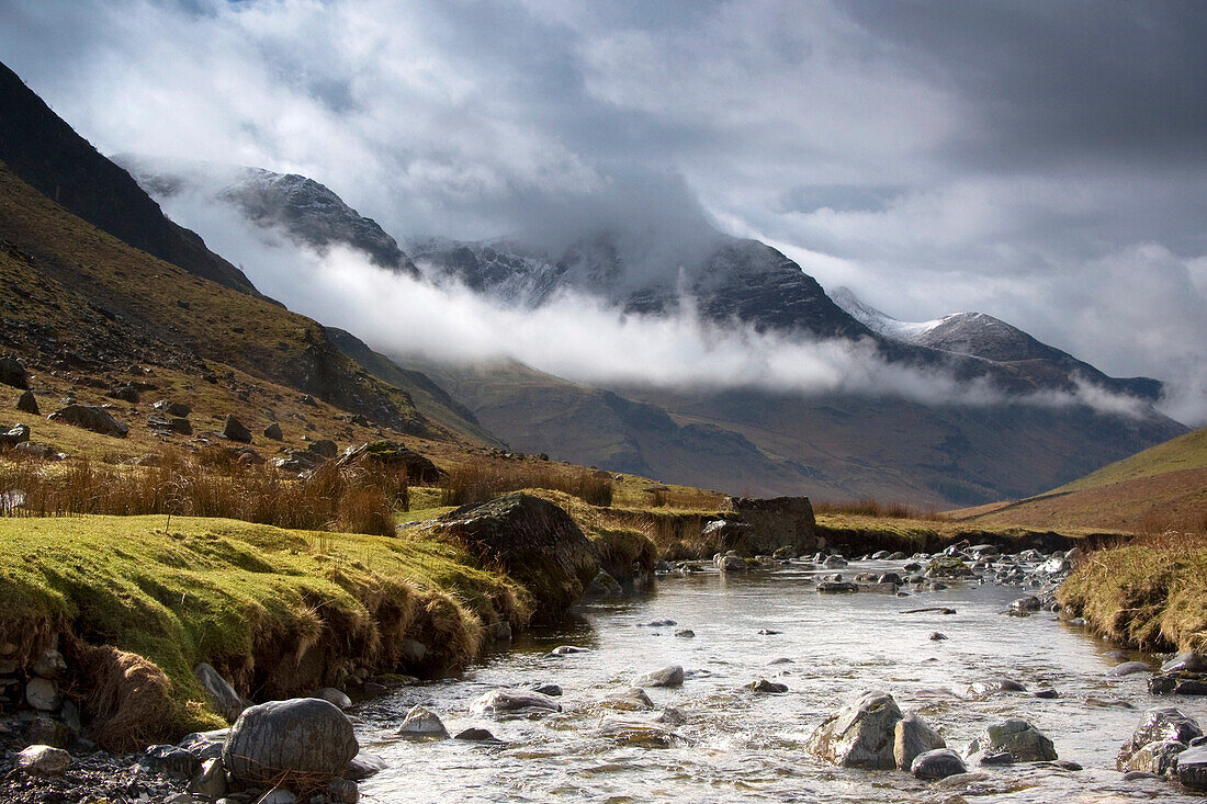 Mountains And River, Lake District, Cumbria, England, United Kingdom