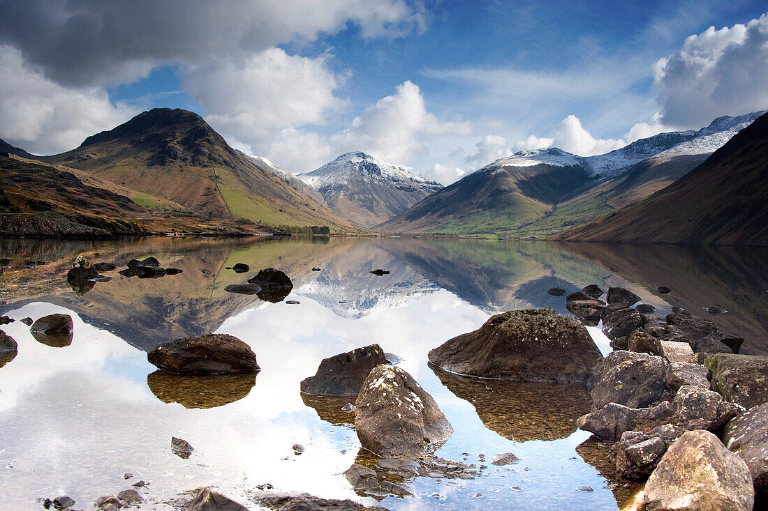 Mountains And Lake, Lake District, Cumbria, England