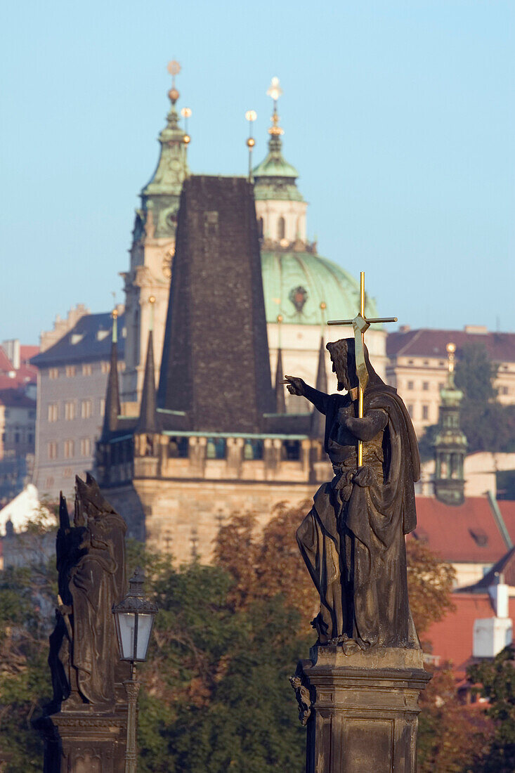 Charles Bridge, Church Spires In The Distance, Prague, Czech Republic