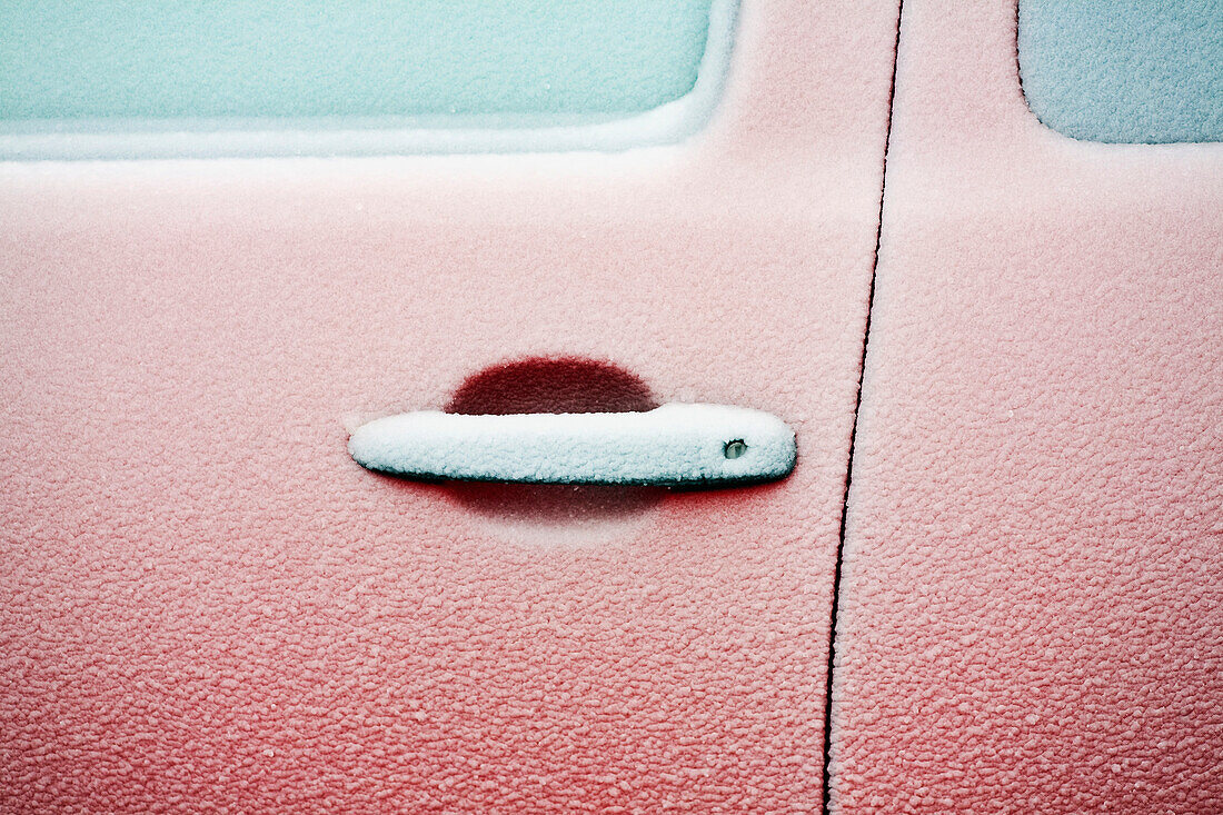 'Willamette Valley, Oregon, United States Of America; A Car Covered In Ice From A Heavy Ice Storm'