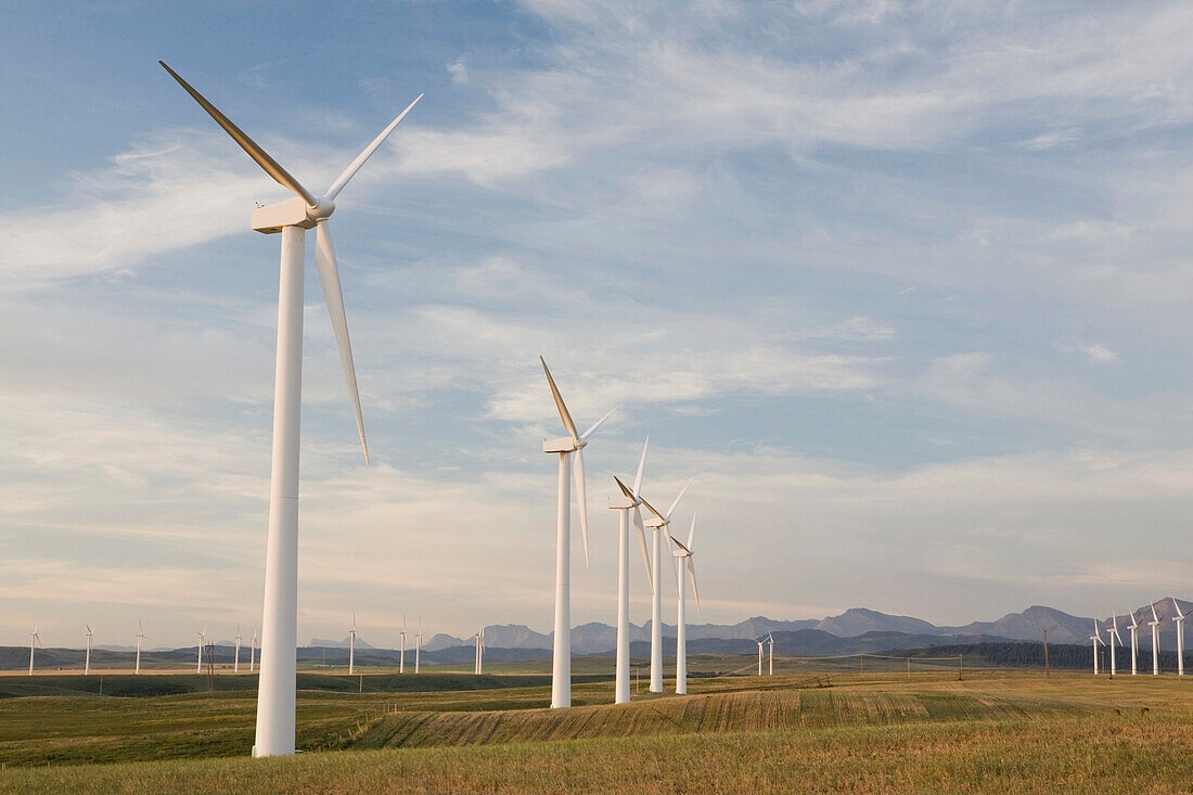 'Pincher Creek, Alberta, Canada; Wind Turbine Farm'