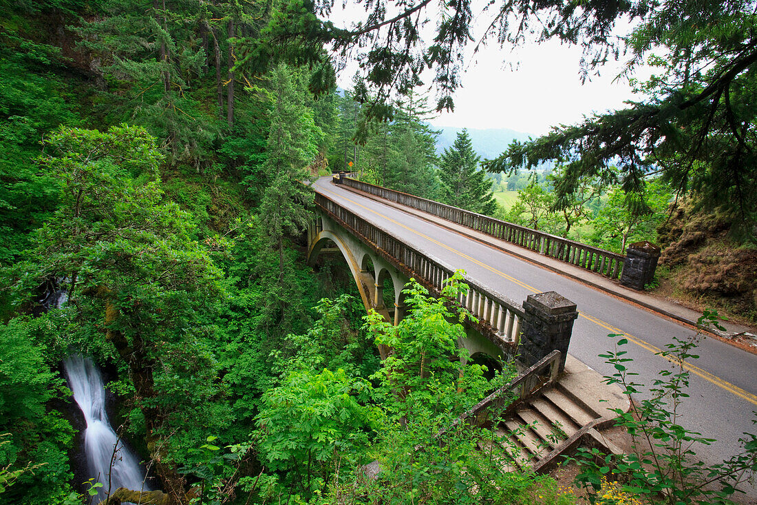 'Oregon, United States Of America; Old Scenic Highway In The Columbia River Gorge National Scenic Area'