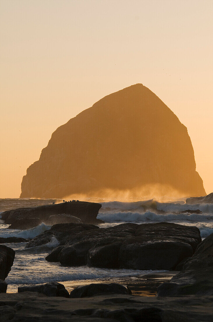 'Haystack Rock At Cape Kiwanda; Pacific City, Oregon, Usa'