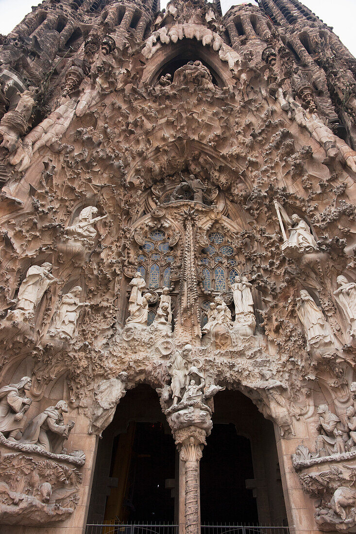 'Detail Of The Nativity Facade On The Side Of The Church Of The Holy Family; Barcelona, Spain'