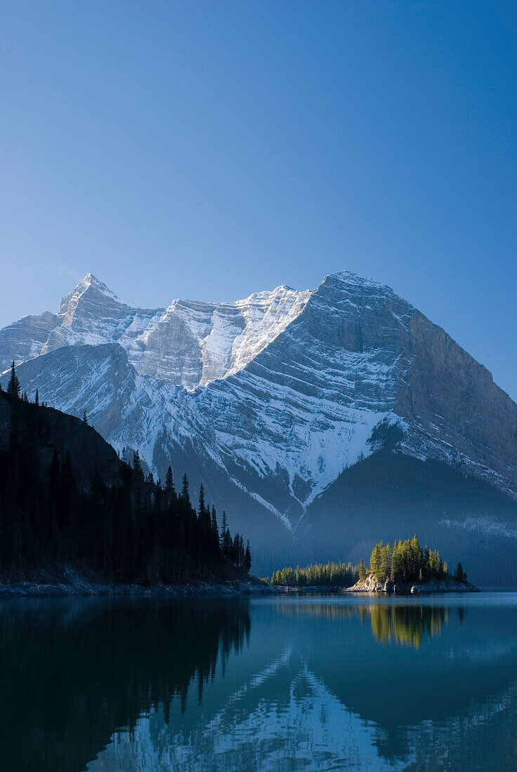 'The Upper Lake At Sunrise; Kananaskis, Alberta, Canada'