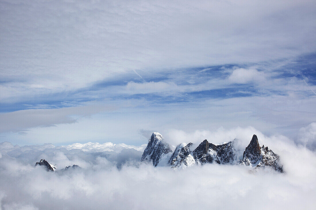'Mountain Peaks Above The Clouds; Chamonix, France'
